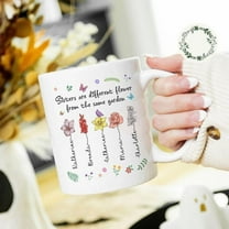 Personalized Floral Sisters Mug, Birth Month Flowers Sisters Name Coffee Mug, Sister Best Friends Matching Mug, Gift for Sister, Besties Cup