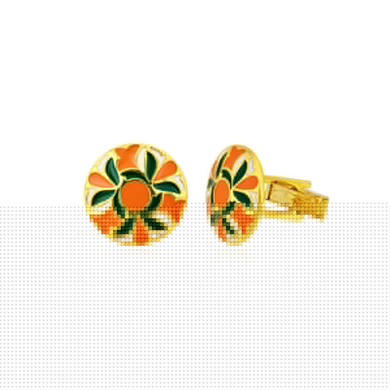 Personalized Flower Enamel Cufflinks Customized Sterling Silver Cufflinks Wedding Shirt Cufflinks Gift For Husband Gift For Her