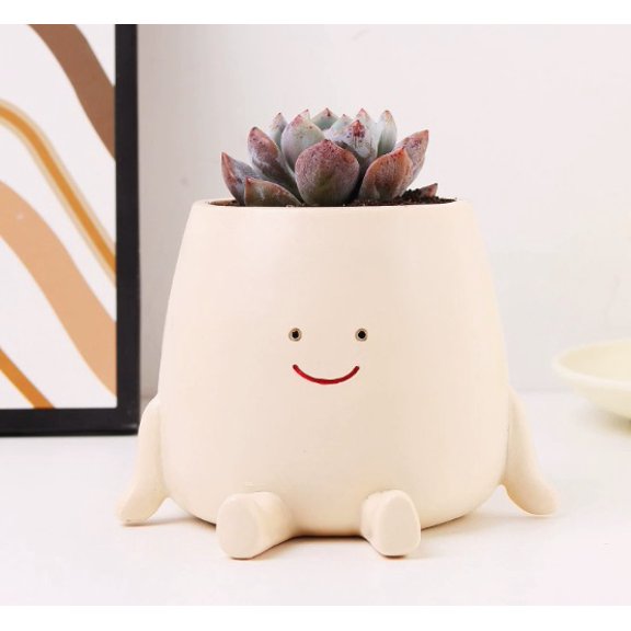 Personalized Flower Pots for Patio Balcony Yard Garden Decor Cute Creative Customizable Home Furnishings for Small Plants Succulents Herbs