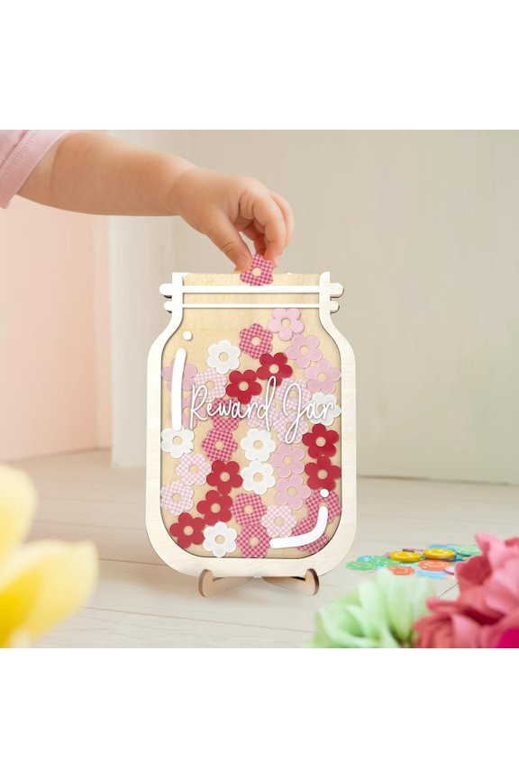 Personalized Flower Reward Jar for Kids, Magnetic Behavior Incentive Jar, Teacher Gift and Back to School Motivation Tool, Chore Chart and Classroom Decor