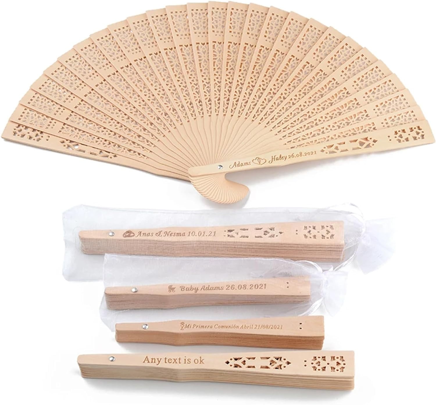 Personalized Folding Fans,Wooden Fans,Wedding Folding Fans for Guests