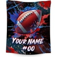 thumbnail image 1 of Personalized Football Blanket Gifts - Soft Fuzzy Sports Throw Blankets for Boys Men - Football Theme Blanket for Football Player Team - 50x60 Inches Large Flannel Blanket for Sofa Couch, 1 of 6