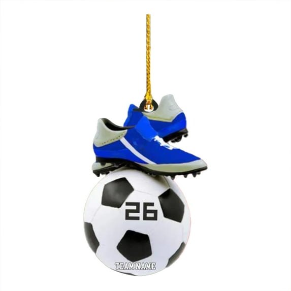 Personalized Football Christmas Ornament, Acrylic Soccer Player Themed Holiday Decoration, Customizable Football Lover Gift, Lightweight Hanging Pendant for Tree and Home Decor