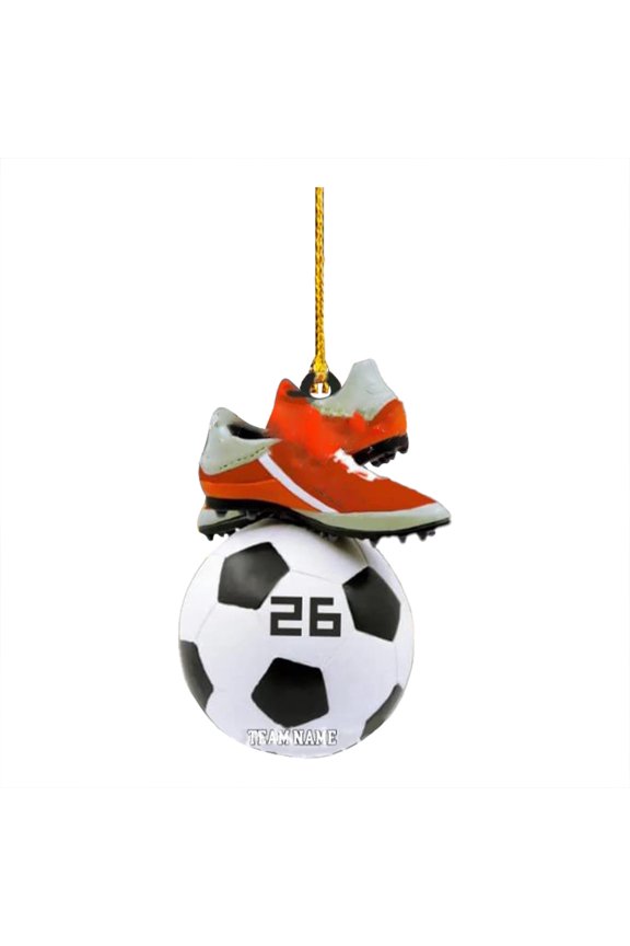 Personalized Football Christmas Ornament, Acrylic Soccer Player Themed Holiday Decoration, Customizable Football Lover Gift, Lightweight Hanging Pendant for Tree and Home Decor