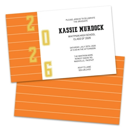 Personalized Football Field Graduation Party Invitation