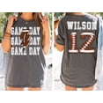 thumbnail image 1 of Personalized Football Mom Shirt Custom Game Day Mom Football Shirt Child Name amp Number F, 1 of 3