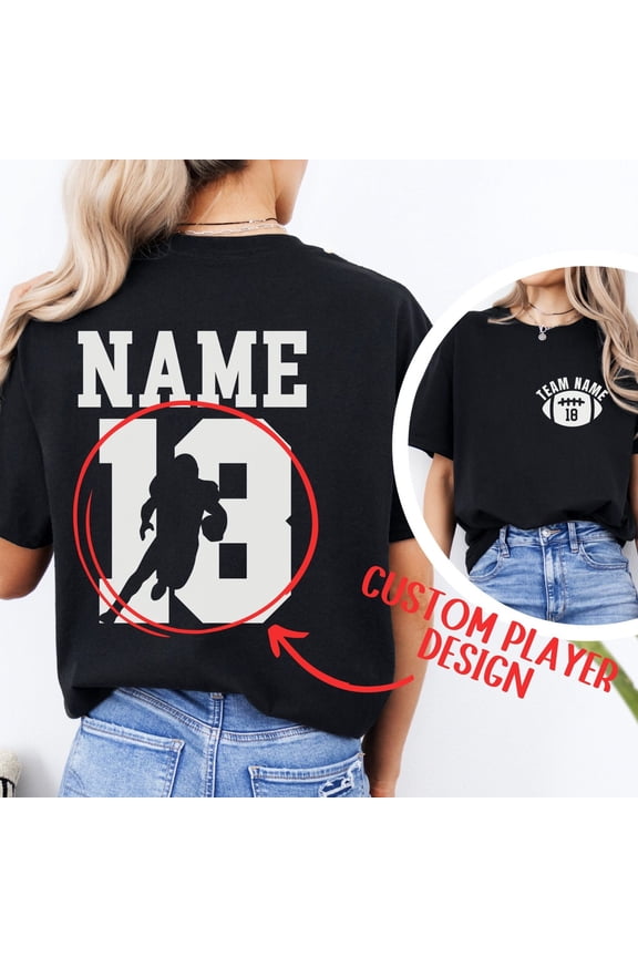 Personalized Football TShirt Custom Game Day Football Mom Shirt Custom Team Name Child Nam