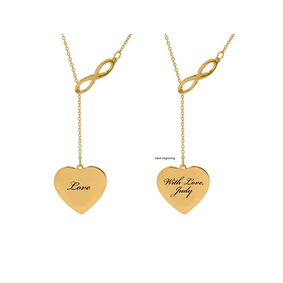 Personalized Forever, Love, Couple or Mom Laser Engraved Heart-Shaped Pendant With Infinity