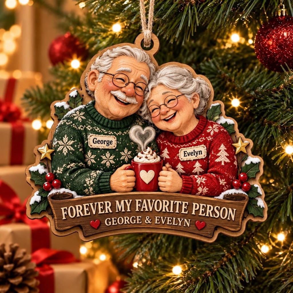 Senior Christmas Program Personalized Forever My Favorite Person Senior Couple Christmas Wooden ...