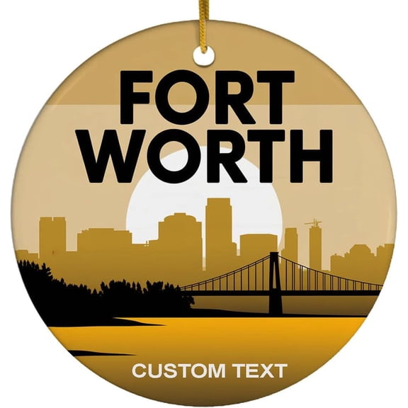 Personalized Fort Worth Christmas Ornament 2025, Landscape Ornament Xmas, Gift for Traveler, Travel Souvenir Keepsake Gift for Family Friends, Christmas Tree Decoration Ornament iCdyzi (Fort Worth)