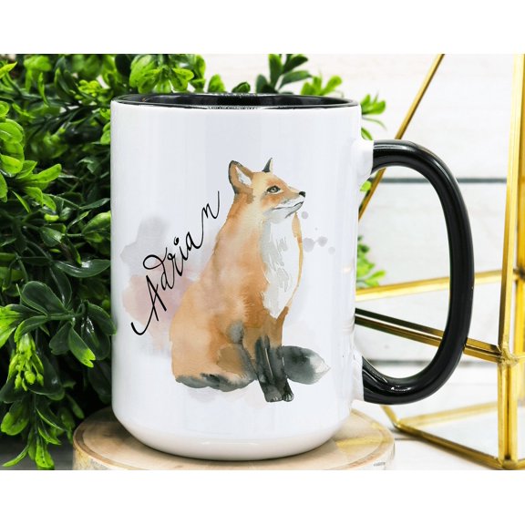 Personalized Fox Coffee Mug Custom Forest Animal Gift