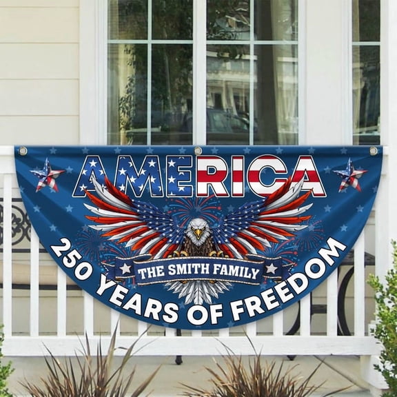 Personalized Freedom Semicircle Bottom Flag for Outdoor Decoration