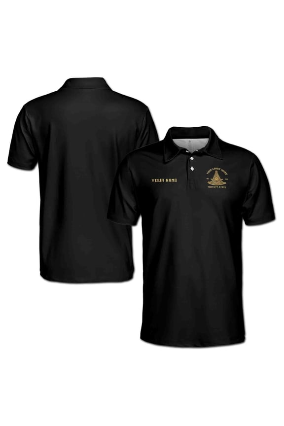 Personalized Freemason Past Master Masonic Men's Polo Shirt S-5XL