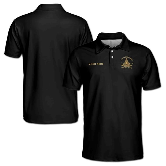 Personalized Freemason Past Master Masonic Men's Polo Shirt S-5XL