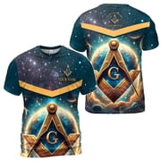 Personalized Freemasonry Mason Galaxy Mens T-shirt S-5XL