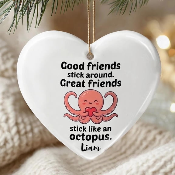 Personalized Friendship Best Friend Ceramic Ornament Flat 2D Printed Round Funny Keepsake Gift For Girls