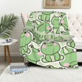 thumbnail image 1 of Personalized Frog Blanket Green Leaf Cute Frog Throw Blanket for Adults Kids, Frog Gift for Frog Lover, Soft Cozy Flannel Blankets for Bed Couch Sofa 80x60 Inches, 1 of 5