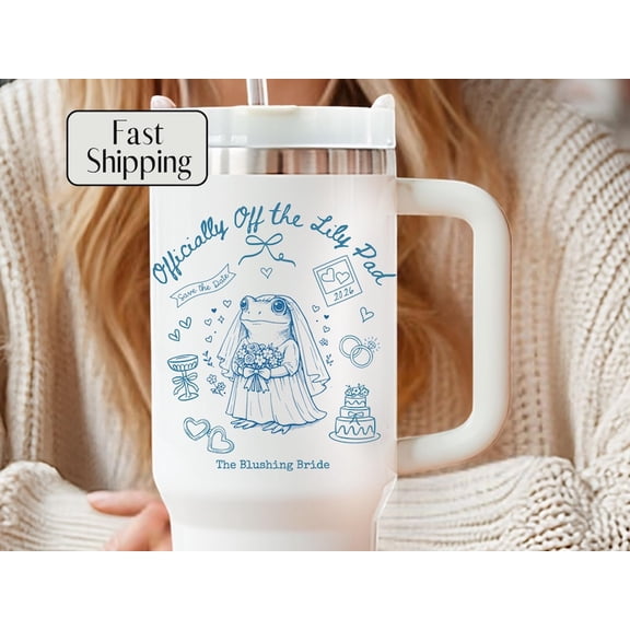 Personalized Frog Bridal Party Tumbler, Custom Bridesmaid Name Cup, Bachelorette Keepsakes, Bridal Party Gifts, Wedding Party Cup, 40 Oz