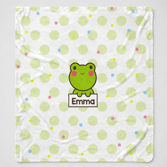 Personalized Frog Fleece Blanket, Custom Name 3D Print Polyester Throw Blanket, 280gsm, Multiple Sizes
