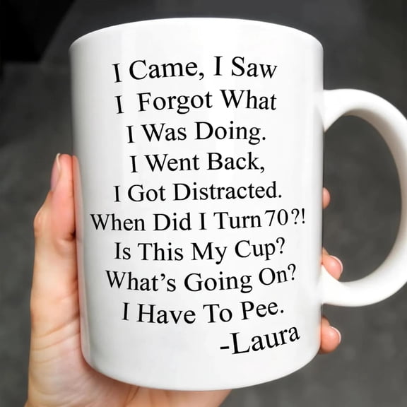 Personalized Funny Aging Quote Ceramic Mug, Daily Coffee Gift For Coworker Or Friend, Cute Desk Laugh Gif, Bekilab Ceramic Coffee Mug, 11oz 15oz Gift