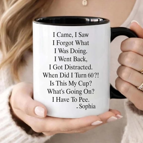 Personalized Funny Old Age Birthday Mug, Custom Name Coffee Mug For Dad, Mom, Bekilab Ceramic Coffee Mug, 11oz 15oz Gift