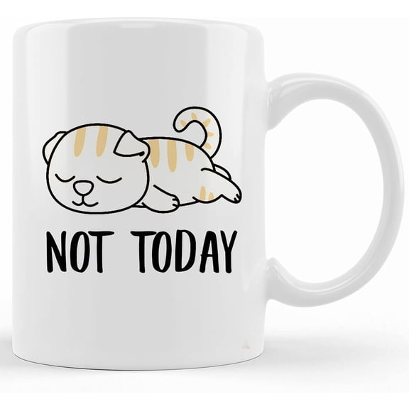 Personalized Funny Scottish Fold Cat Amber Lazy Not Today Cat Mug, Lazy Gift For Cats Lovers Coffee Mug White 11oz, Ceramic Novelty Coffee Mug, Tea Cup, Gift Present For Birthday, Christmas Thanksgiv