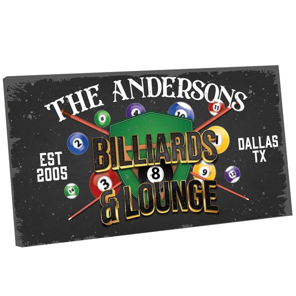 Personalized Game Room & Billiards Sign, Custom Man Cave Bar Decor Canvas, Basement Garage & Lounge Wall Art, Rustic Lake House & Farmhouse, Coffee Corner Coffee Time Sign