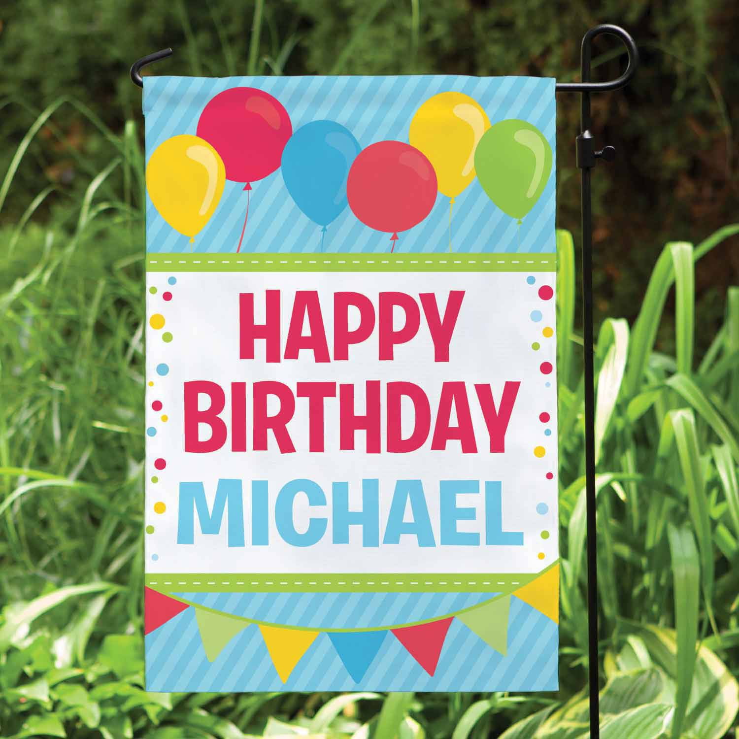 Personalized Garden Flag, Primary Colors
