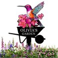 thumbnail image 1 of Personalized Garden Sign, Colorful Bird Metal Signs Customized, Personalized Garden Stake Metal Sign, Custom Flowers Bird Garden Name Sign Yard Sign, Garden Art Outdoor Decor for Patio(10inches), 1 of 8