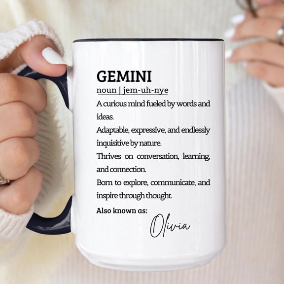 Personalized Gemini Definition Mug Custom Zodiac Coffee Cup