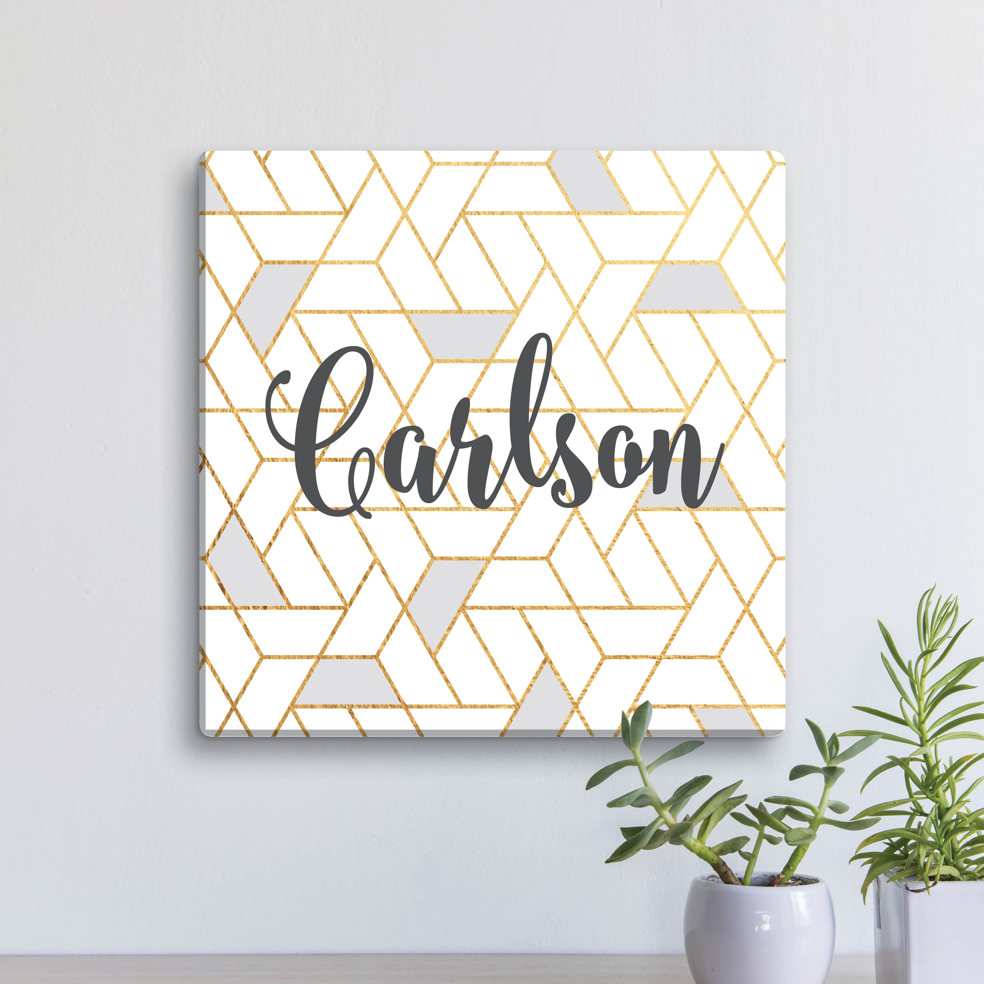 Personalized Geometric 12 x 12 Canvas