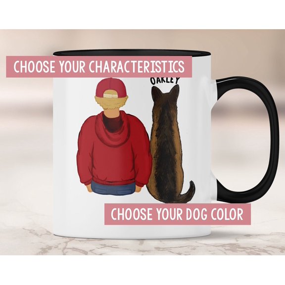 Personalized German Shepherd Dad Mug Custom Doodle Dog Gift