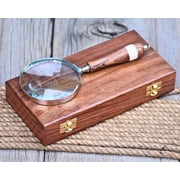 Personalized Gift Magnifying Glass with Engraved Hardwood Box - Unique Gift