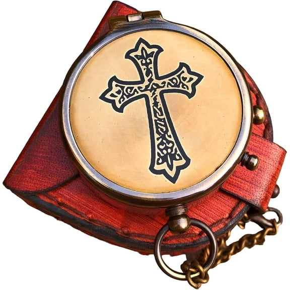 Personalized Gift May Your Faith Always Guide You and Cross Engraved On Working Compass, Confirmation Gift Ideas, Baptism Gifts, Birthday, Get Well Soon, Graduation, Heavenly Gift of Faith