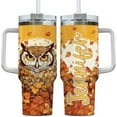 thumbnail image 1 of Personalized Gift For Owl Lovers - Custom Name Tumbler 40oz With Handle And Straw, Stainless Steel Travel Coffee Cup With Lid - Cute Animal Lover Gift For Women, Girls On Birthday Christmas, 1 of 5