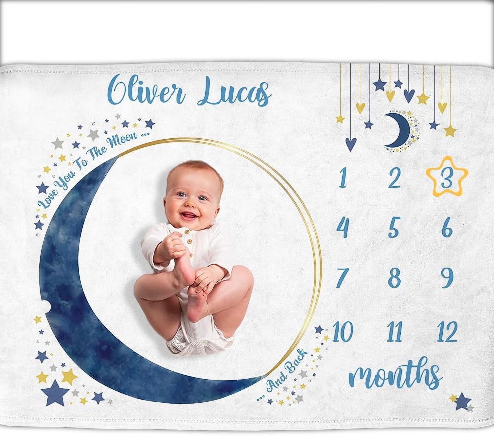 Personalized Gifts for Baby with Customized Name Baby Monthly Milestone Blanket for Baby Girl Boy Baby Growth Chart Blanket Perfect Custom Baby Blanket Gifts with Pentagram Frame 30 x40 Walmart
