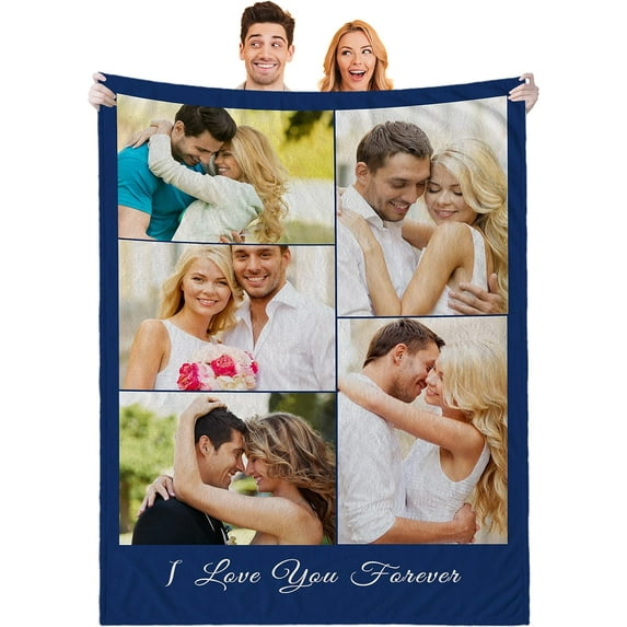 Personalized Gifts for Boyfriend, Customized Blankdet for Couples, Valentine's Day Gifts for Wife Husband, Custom Photo Blankets with Names, Anniversary Birthday Gifts for Girlfriend Blankets