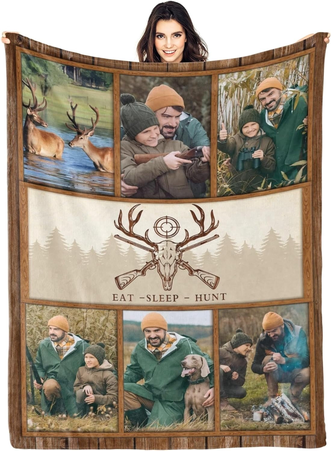 Personalized Hunting Father & Kid Blanket - Best Gift For Father's Day - My Loving Father - Q46PNT main image 1