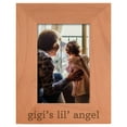thumbnail image 1 of ThisWear Personalized Gifts Grandma Gift Gigi's Lil' Angel Grandchild Natural Wood Engraved 4x6 Portrait Picture Frame Wood, 1 of 6