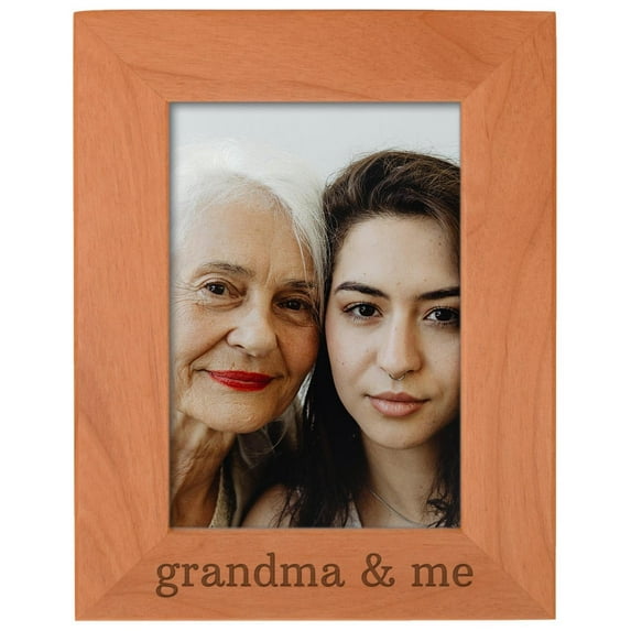 ThisWear Personalized Gifts Grandma Gift Grandma and Me Grandchild Natural Wood Engraved 5x7 Portrait Picture Frame Wood
