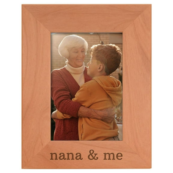 ThisWear Personalized Gifts Grandma Gift Nana Me Grandchild Natural Wood Engraved 4x6 Portrait Picture Frame Wood