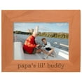 thumbnail image 1 of ThisWear Personalized Gifts Grandpa Gift For Papa's Lil' Buddy Grandson Natural Wood Laser Engraved 5x7 Landscape Picture Frame Wood, 1 of 6
