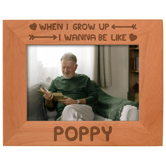 Personalized Gifts Grandson Granddaughter Gift Be Like Poppy Natural Wood Engraved 5x7 Landscape Picture Frame Wood