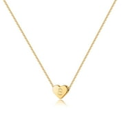 Turandoss 14K Gold Plated Heart Initial Pendant Necklace for Women Girls, Birthday Gifts for Women Girls, Gold Jewelry for Kids Teen Wife, S