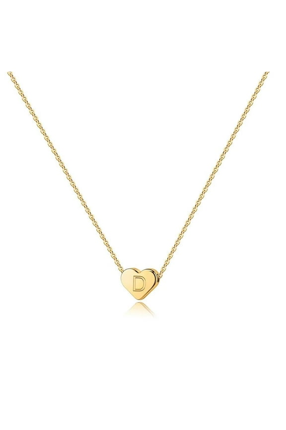 14K Gold Plated Choker Tiny Heart Name Pendant Necklace for Women Girls Kids Letter A-Z Cute Jewelry Personalized Birthday Gifts Gifts for Women Teen Girls Her