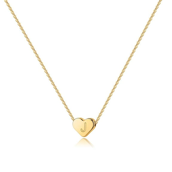 Turandoss 14K Gold Plated Dainty Tiny Heart Initial Pendant Necklace for Women Girls Kids Letter A-Z Jewelry Personalized Birthday Gifts Gifts for Women Tween Girls