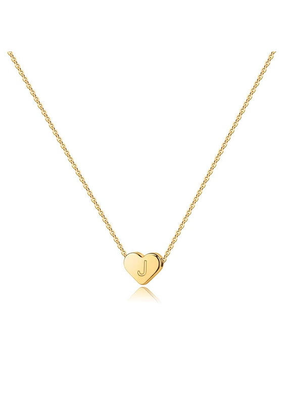 14K Gold Plated Dainty Tiny Heart Initial Pendant Necklace for Women Girls Kids Letter A-Z Jewelry Personalized Birthday Gifts Gifts for Women Tween Girls