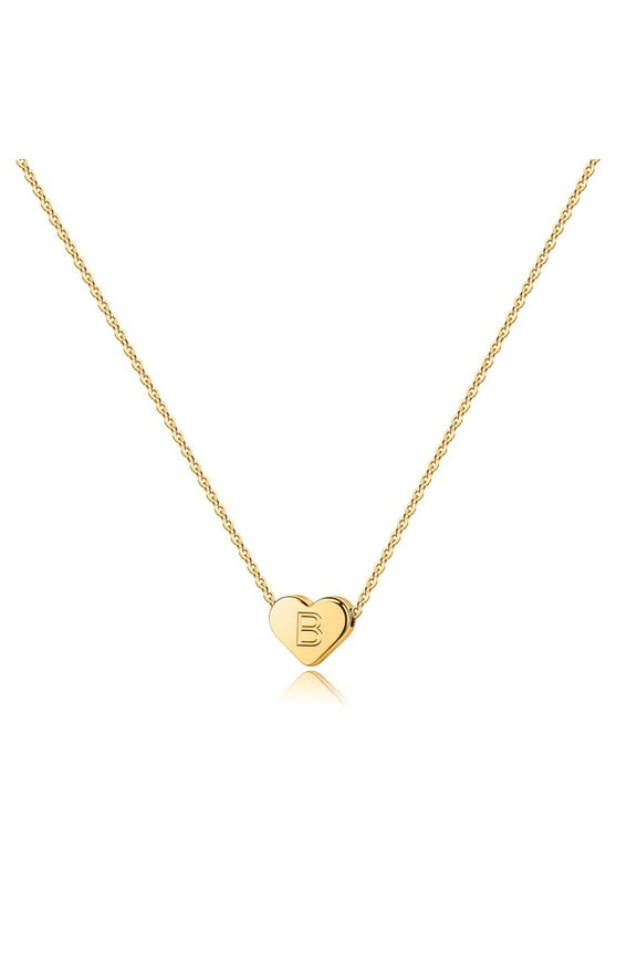 14K Gold Plated Charm Tiny Heart Initial Pendant Necklace for Women Girls Kids Letter A-Z Jewelry Personalized Birthday Presents Gifts for Women Teen Girls