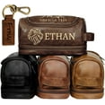 thumbnail image 1 of Personalized Gifts for Men, Mens Personalize Toiletry Bag, Custom Leather Toiletries Travel Bag, Customize Shaving Kit, Men's Gift Ideas for Christmas（Dbrown）, 1 of 6