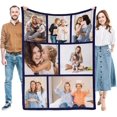 thumbnail image 1 of Personalized Gifts for Mom Dad, Custom Throw Blankets with Photos, Customized Gifts for Women Men Family Friend Girlfriend on Birthday Christmas Mothers Fathers Day Valentines Day, 1 of 6